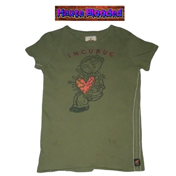 Limited Edition Trunk LTD Army Green Broken Heart Incubus Band Tee Shirt Sz L - Picture 2 of 9